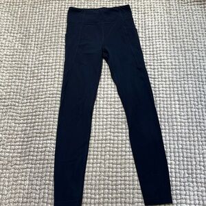 athleta leggings, with pockets, navy blue
